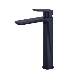 Factory Direct Sale Personalized High Black Brass Single Hole Modern Bathroom Water Basin Faucet