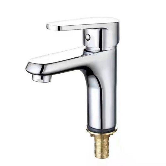 Factory Supply Durable Bathroom Taps Stainless Steel Water Faucet Brass Single Hole Basin Faucet