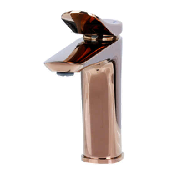 Factory Direct Oem Accept Contemporary Rose Gold Bathroom Mixer Wash Basin Faucet