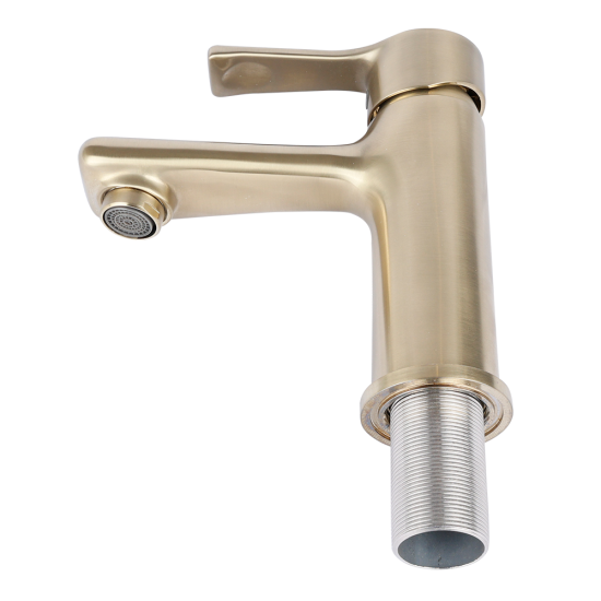 Factory Outlet High Quality Brushed Gold Bathroom Faucets Cupc Ware Deck Mounted Brass Basin Mixer Faucet