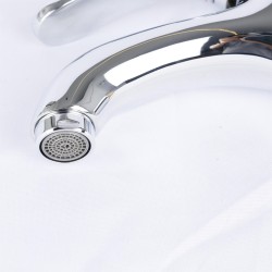 Manufacturer Customized Available Brass Top Bathroom 3 Pcs Wash Basin Silver Faucet Wash Hand Taps And Faucets