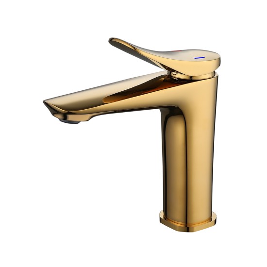 Factory Direct Oem Accept Gold Waterfall Wash Brass Deck Mounted Basin Commercial Faucet