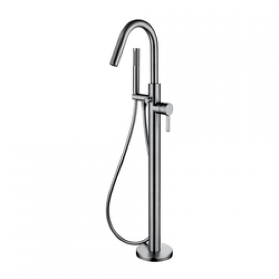 Best Quality Gun Grey Freestanding Tub And Bath Shower Faucets Floor Stand Bathtub Shower Faucet Set