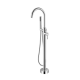 Custom Logo Commercial Floor Standing Single Lever Free Standing Bathtub Faucet Shower Bath Mixer Tap With Hand Shower Stand