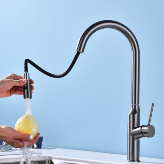 Customized High Quality Stainless Steel Mixer Taps Commercial Contemporary Spring Pull Down Spray Kitchen Faucet