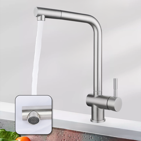 Manufacturer Customized High Quality 304 Faucets Pull Out Sprayer Lever Kitchen Mixer Kitchen Faucet Single Handle