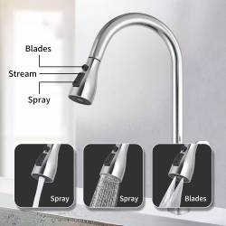 Factory Supply Custom Stainless Steel Pull Down Zinc Kitchens Faucet Kitchen Mixer Taps With Single Handle