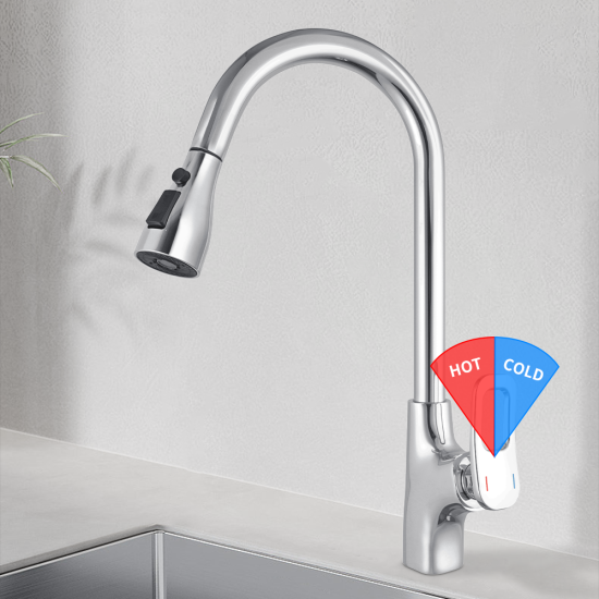 Factory Supply Custom Stainless Steel Pull Down Zinc Kitchens Faucet Kitchen Mixer Taps With Single Handle