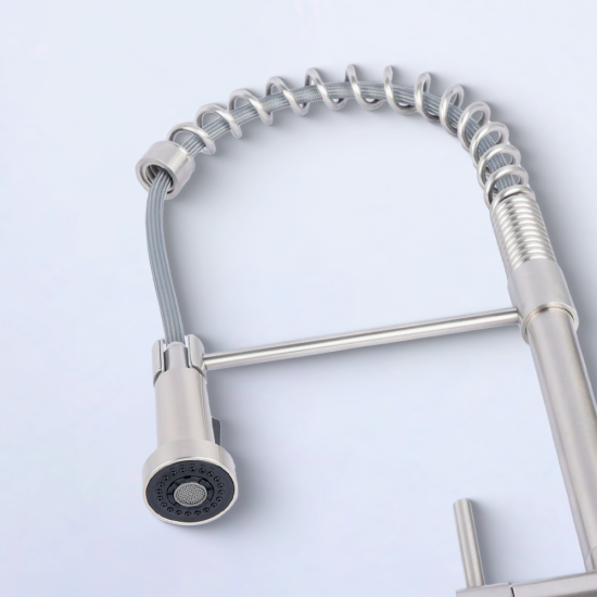 Factory Supplier Custom Design Hot Sale Stainless Steel Way Spring Pull Down Brushed Nickel Kitchens Luxury Faucet Kitchen Taps