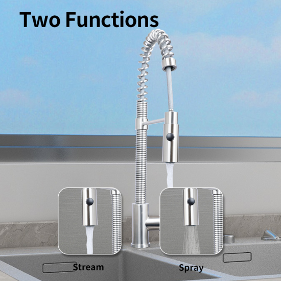 Factory Supply Custom Stainless Steel Pull Down Luxury Kitchen Bridge Water Faucet