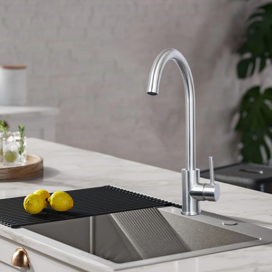 Factory Supply Custom Stainless Steel Hole Long Neck Taps Commercial Kitchen Sinks And Faucet Sink Mixer