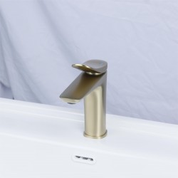  Factory Supply Custom Logo Commercial Modern Lavatory Wash Basin Taps Mixer Golden Bathroom Faucet