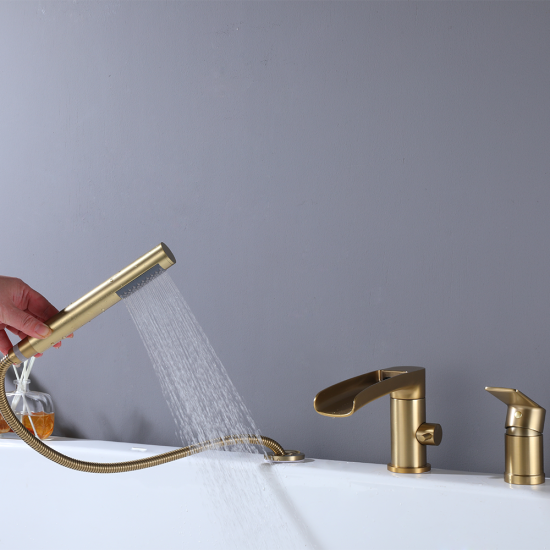 Factory Supply Durable Golden Bathrooms Faucet Waterfall Bathroom Taps