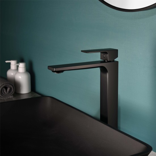 Factory Direct Sale Customized Brass Tall Washbasin Taps Brushed Black Basin Faucet Faucets For Bathroom