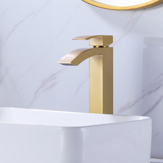 Factory Outlet High Quality Tall Gold Bathroom Sink Golden Faucets Brass Faucet