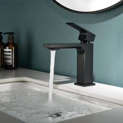 Factory Supply Durable Brass Single Lever Black Basin Faucet Bathroom Mixers