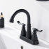 Manufacturer Customized Available Brass Bathrooms Sink Double Handle Mixed Faucet Bathroom Taps In Matt Black