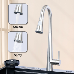 Factory Direct Oem Accept Contemporary Faucet Zinc Pull Down Faucets Stainless Steel Kitchen Faucet