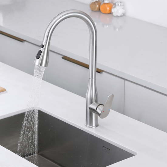 Factory Direct Sale Personalized Modern Faucets Kitchens Pull Down Taps Mixer Handle Cold Water Deck Mounted Kitchen Faucet