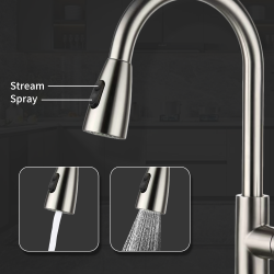 Factory Supply Custom Logo Commercial Stainless Steel Kitchens Mixer Tap Pull Down Mixers Faucet Kitchen