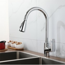 Factory Direct Oem Accept Contemporary Pull Down Kitchen Basin Brass Mixer Commercial Faucet