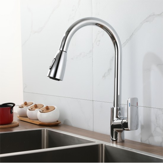 Factory Direct Oem Accept Contemporary Pull Down Kitchen Basin Brass Mixer Commercial Faucet