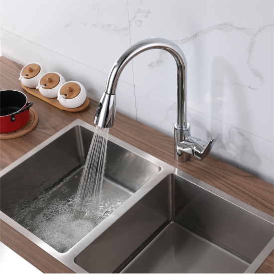 Factory Direct Oem Accept Contemporary Pull Down Kitchen Basin Brass Mixer Commercial Faucet