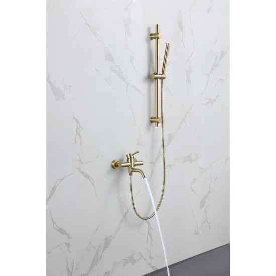 Factory Direct Sale Personalized European Style Bath Mixer Golden Showers Faucet Wall Mount Shower Mixer Set Bathroom