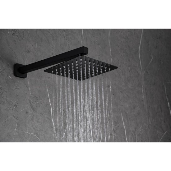 Manufacturer Customized Available High Quality Wall Mounted Square Showers Faucet Shower Mixer Black