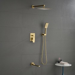 Factory Supply Custom Logo Commercial Gold Wall Mounted Mixers Tap Sets Mixer Shower Bathroom With Showers