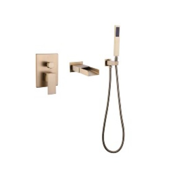 Factory Supply Custom Gold Bathtub Wall Mounted Bathroom And Showers Faucets Shower Mixer Set