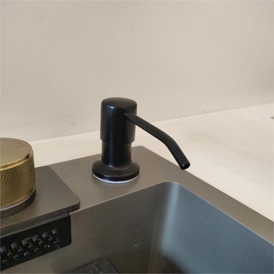 Factory Supply Contemporary Kitchen Sink Stainless Steel Black Soap Dispenser Bottle With Pump